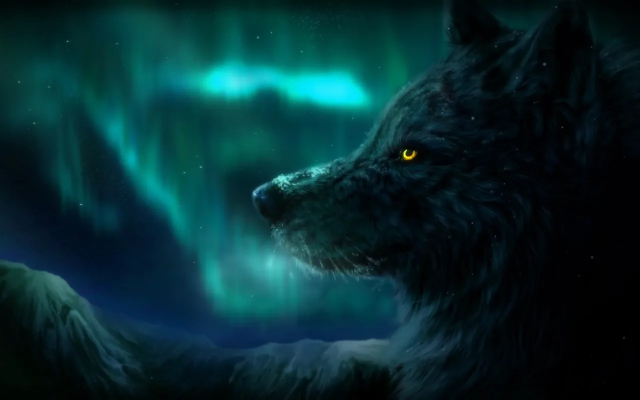 Aurora Wolf live wallpaper preview