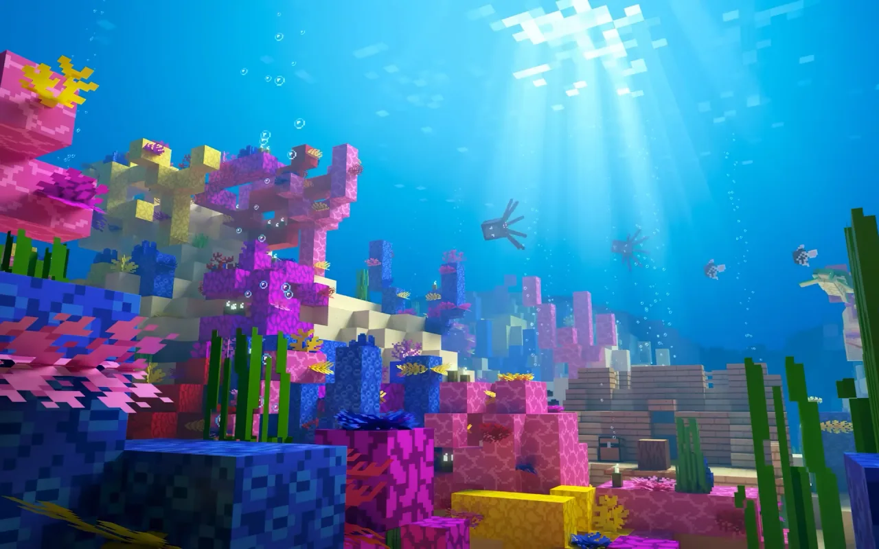 Minecraft Aquarium live wallpaper preview