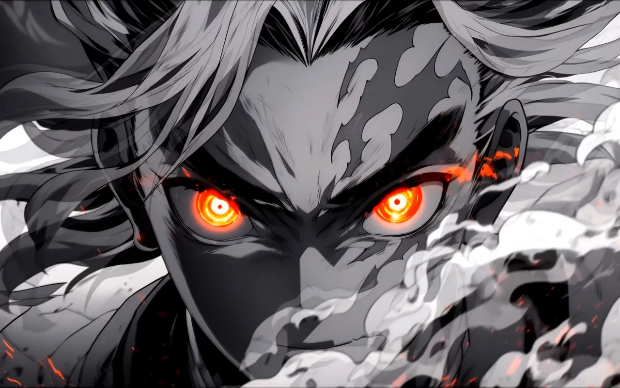 Demon Slayer - Rengoku Monochrome live wallpaper preview