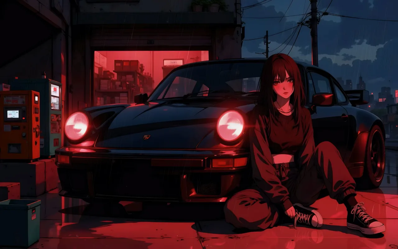 Neon Porsche Street live wallpaper preview