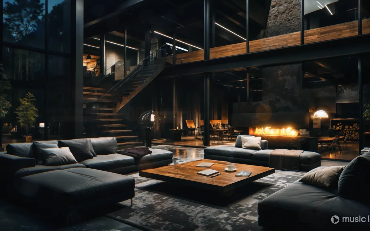MusicLab - Interior Sofas Fireplace live wallpaper preview