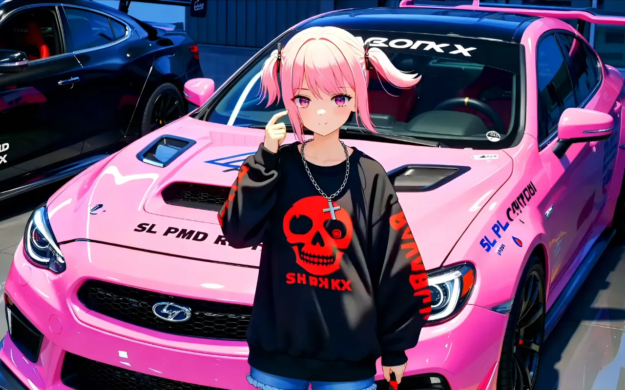 Pink Subaru live wallpaper preview