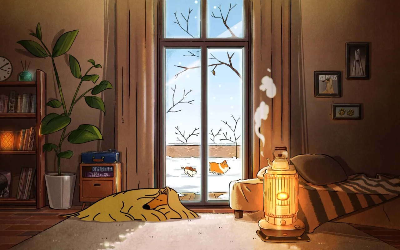 Corgi Winter live wallpaper preview