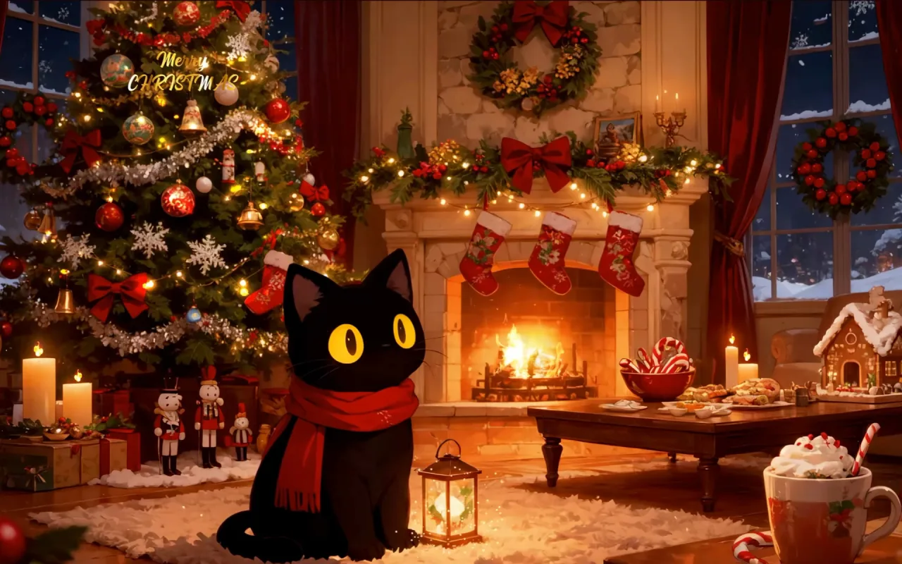Cozy Christmas Fireplace live wallpaper preview