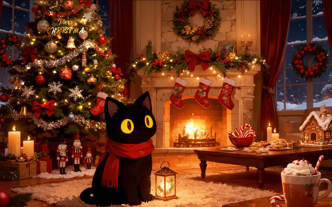 Cozy Christmas Fireplace live wallpaper preview