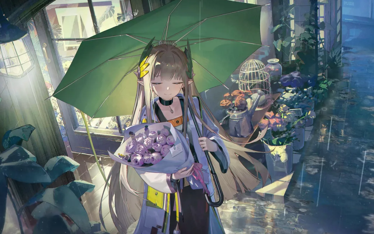 Rainy Flowershop live wallpaper preview