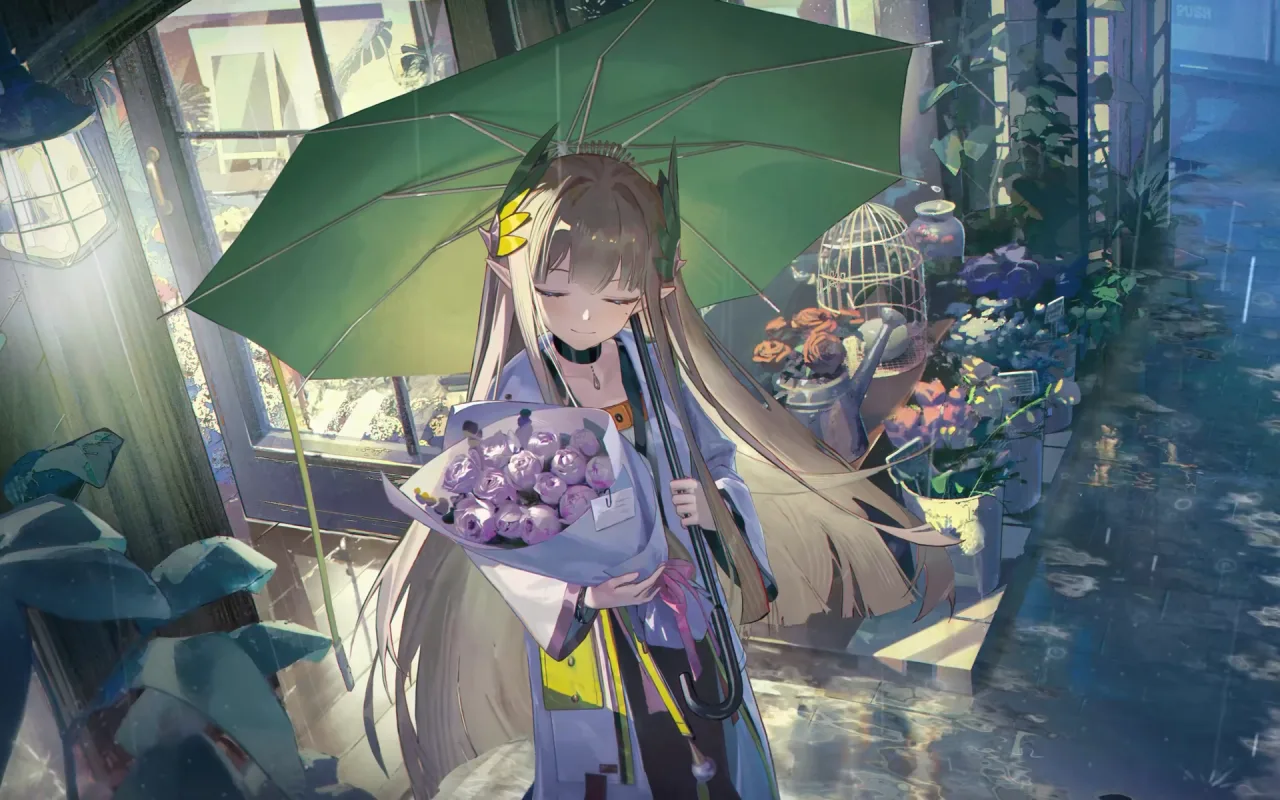 Rainy Flowershop live wallpaper preview