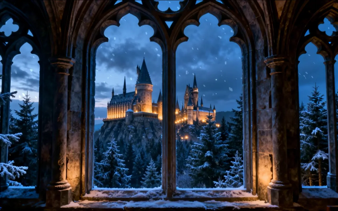 Hogwarts Winter Window live wallpaper preview
