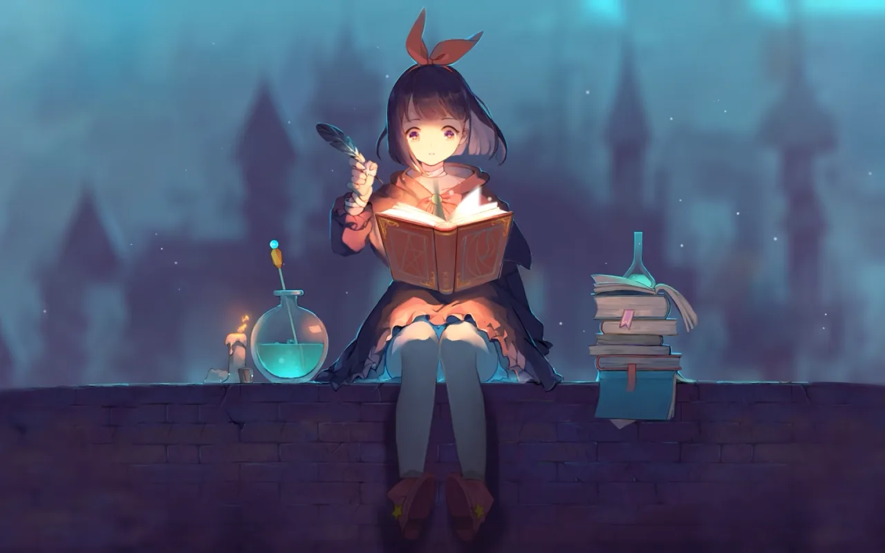 Study Witch Girl live wallpaper preview