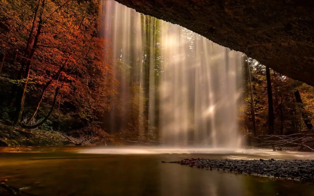 Autumn Waterfall live wallpaper preview