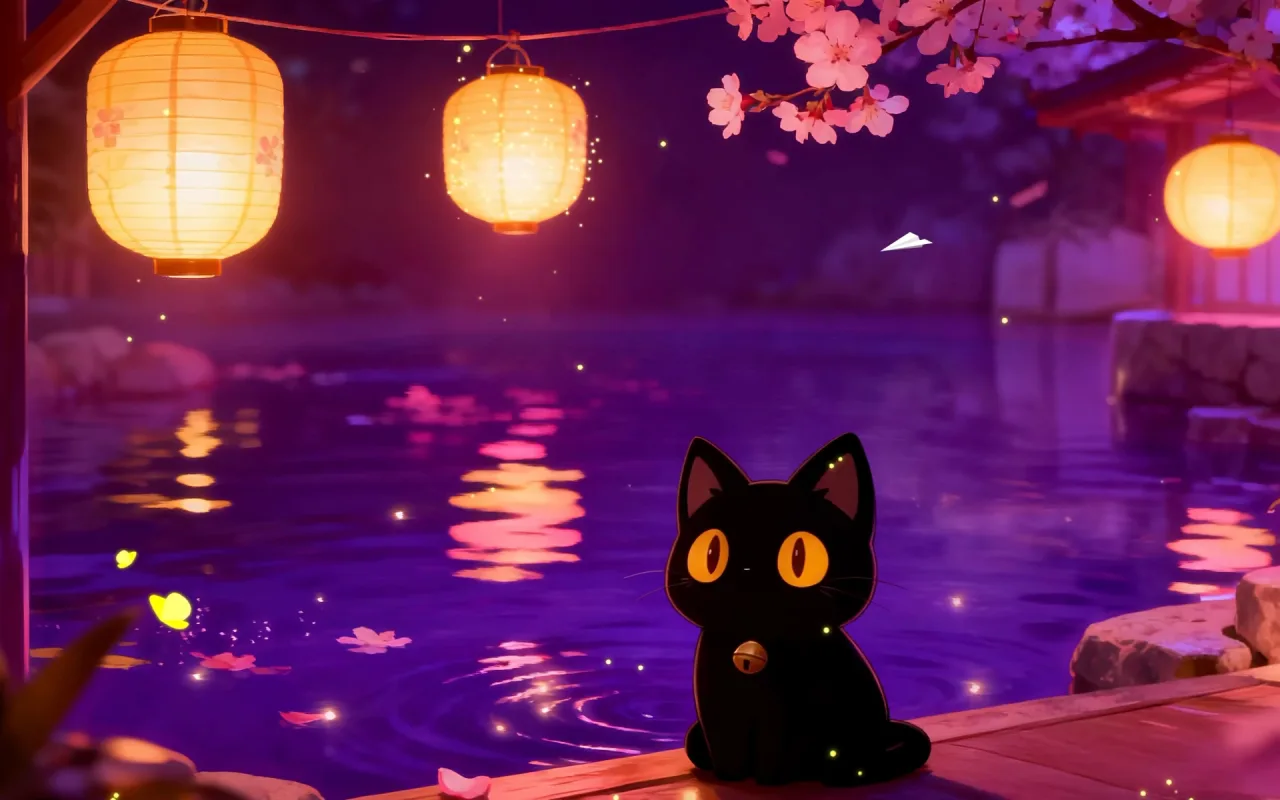 Purple Night Reflections live wallpaper preview
