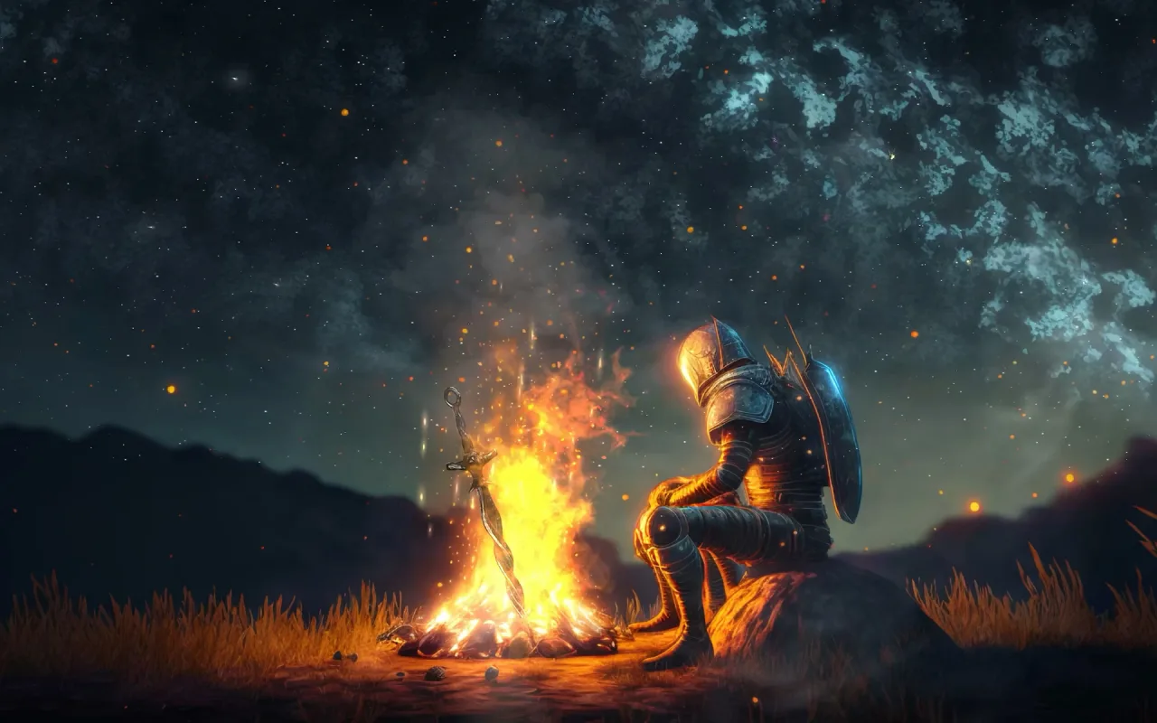 Dark Souls Campfire live wallpaper preview