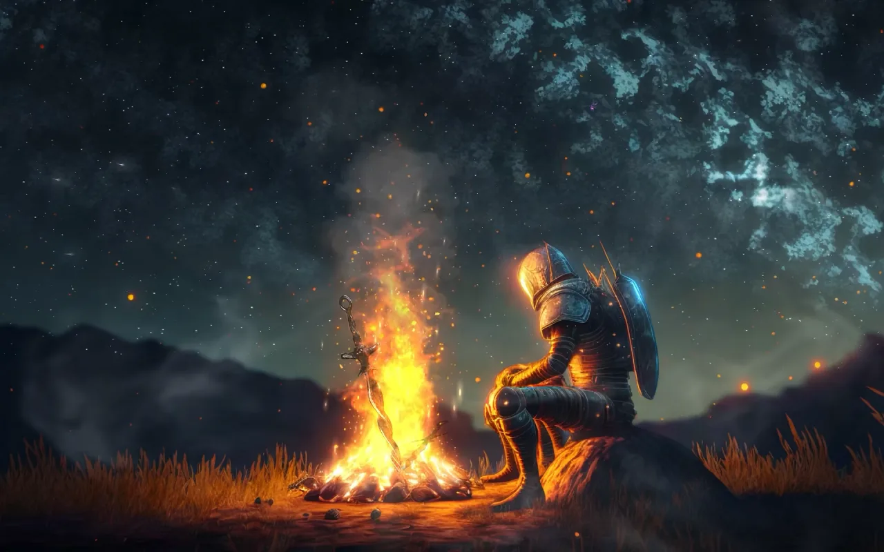 Dark Souls Campfire live wallpaper preview