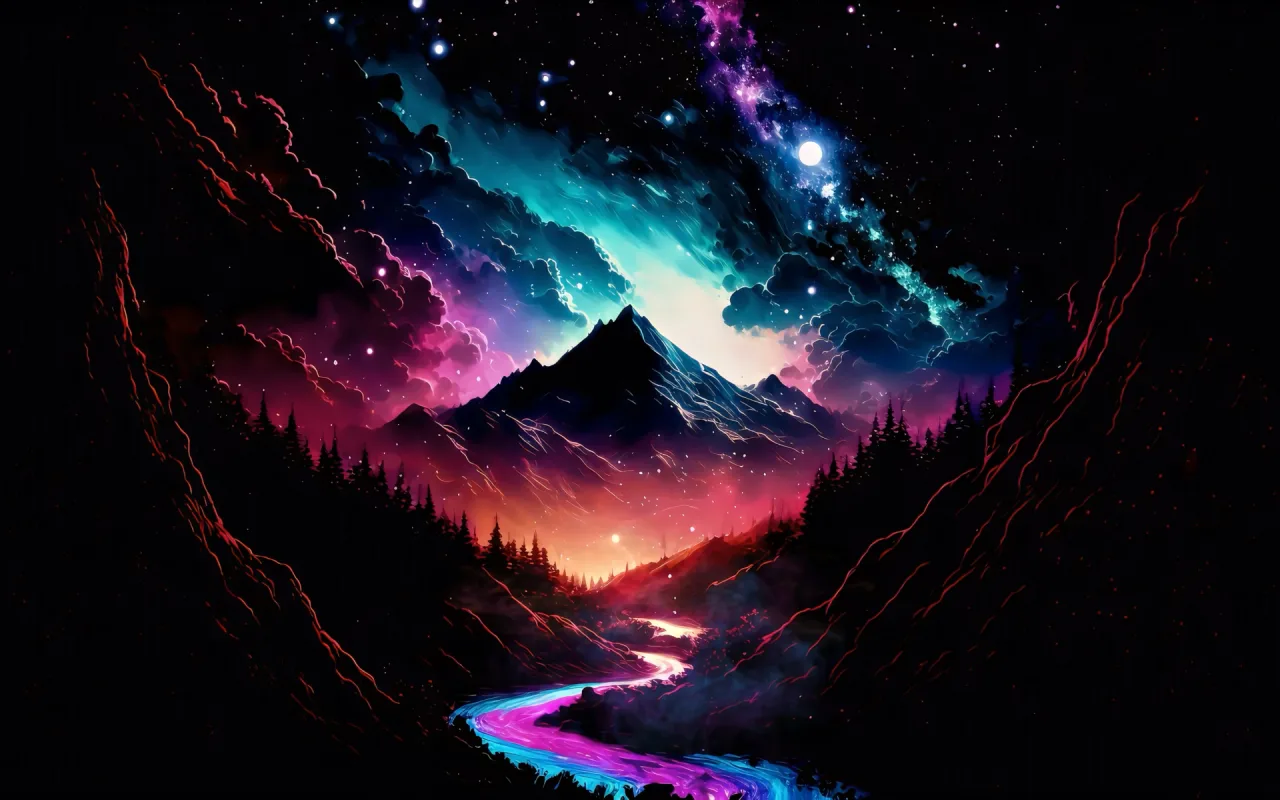 Cosmic Mountain live wallpaper preview