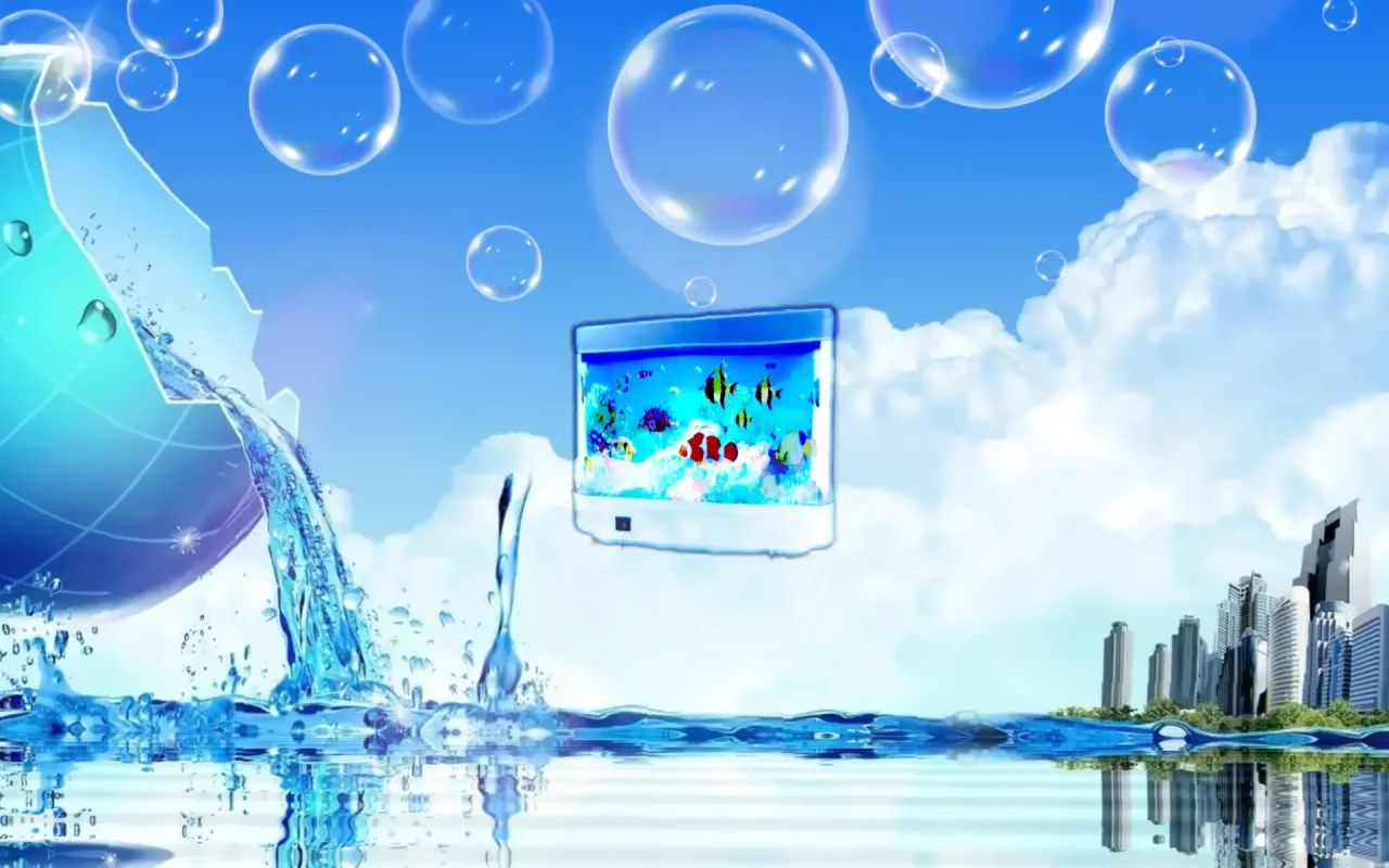 Y2K Aqua live wallpaper preview