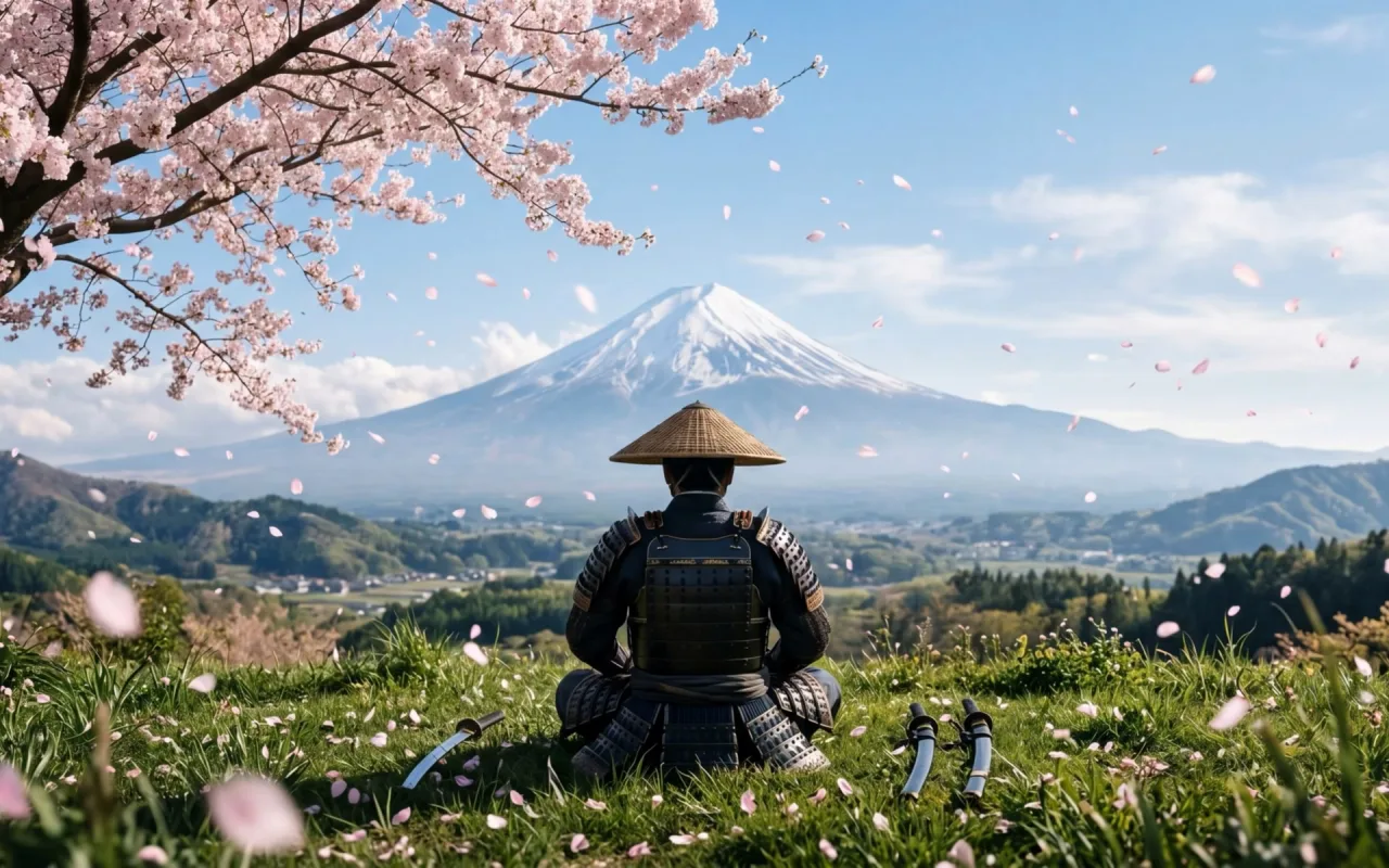 Meditating Samurai live wallpaper preview