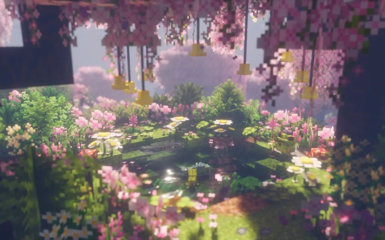 Sakura Pond Minecraft live wallpaper preview
