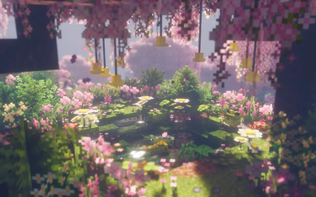 Sakura Pond Minecraft live wallpaper preview