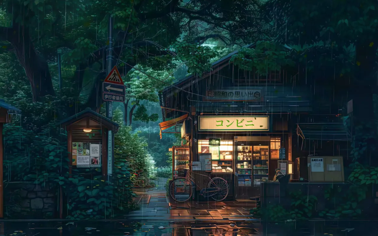 Rainy Japan live wallpaper preview