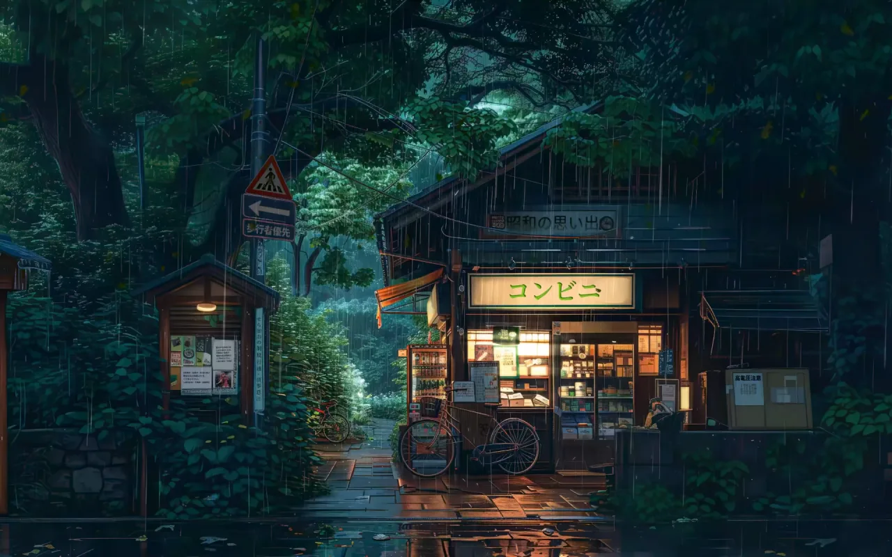 Rainy Japan live wallpaper preview