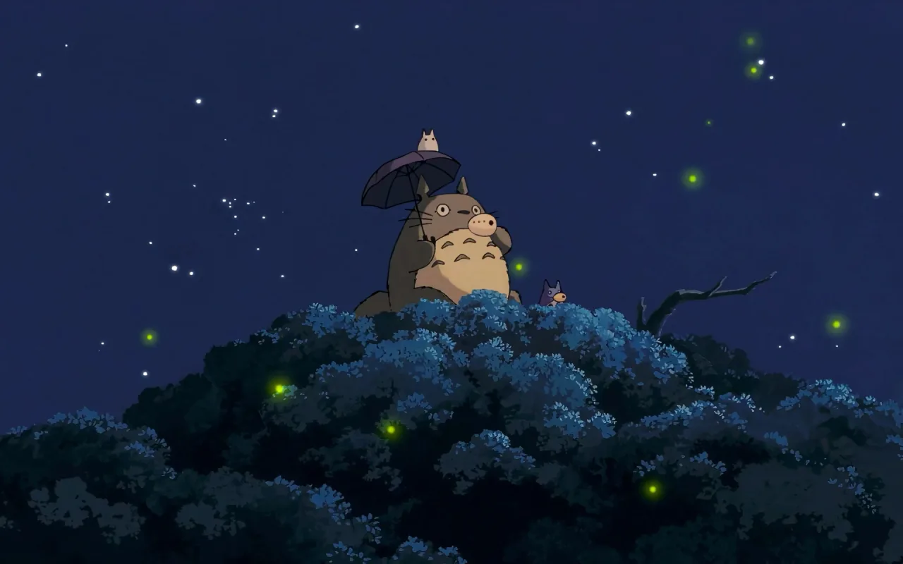 Totoro And The Fireflies live wallpaper preview