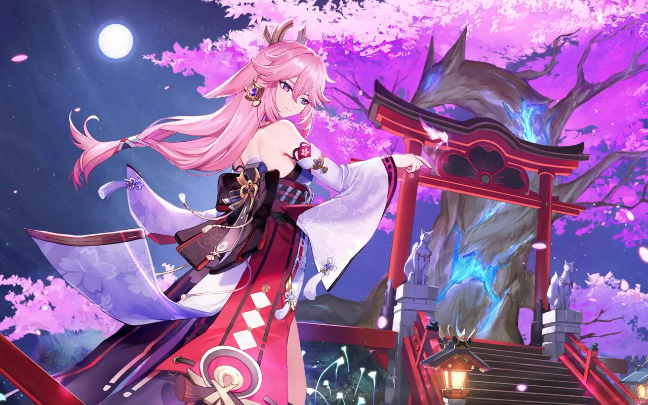 Yae Miko live wallpaper preview