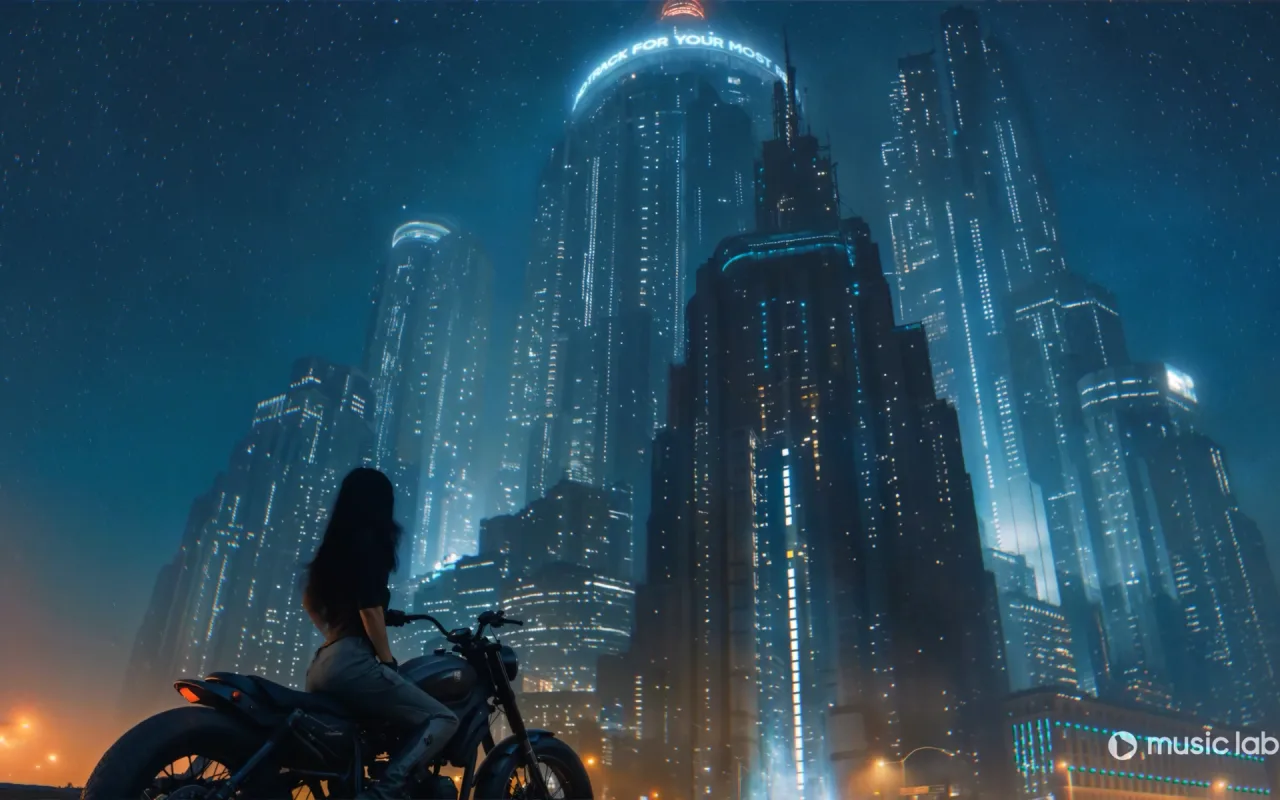 MusicLab - Girl Bike Cityscape live wallpaper preview