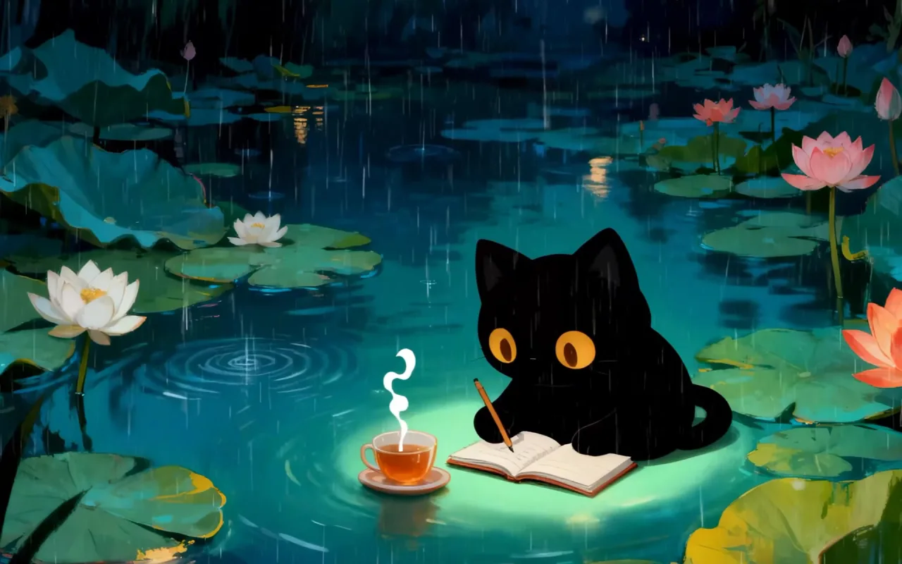 Peaceful Rain in the Garden live wallpaper preview