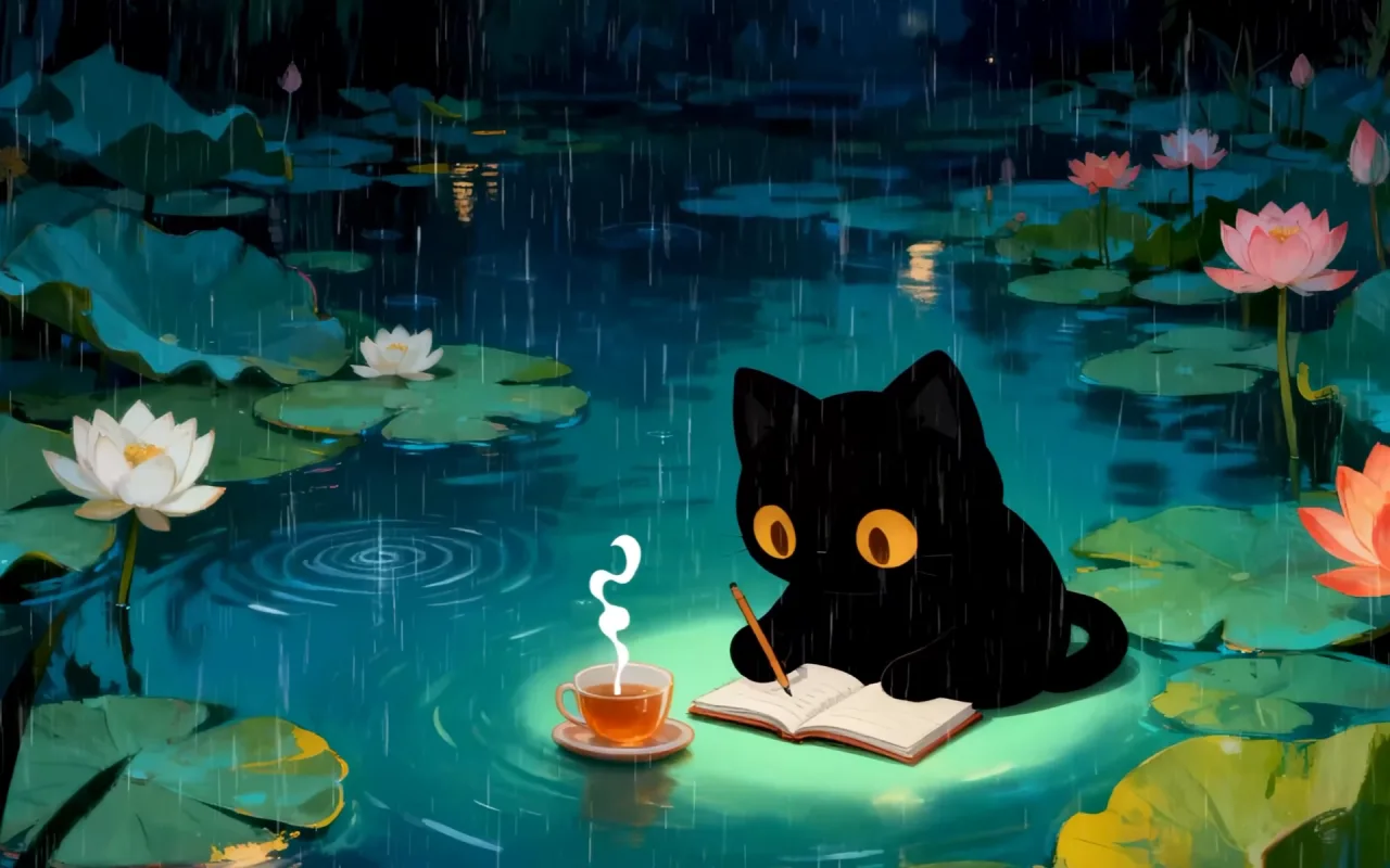 Peaceful Rain in the Garden live wallpaper preview