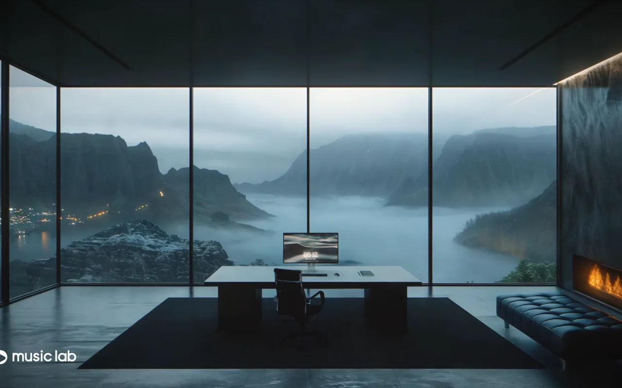 MusicLab - Foggy Mountains Desktop live wallpaper preview