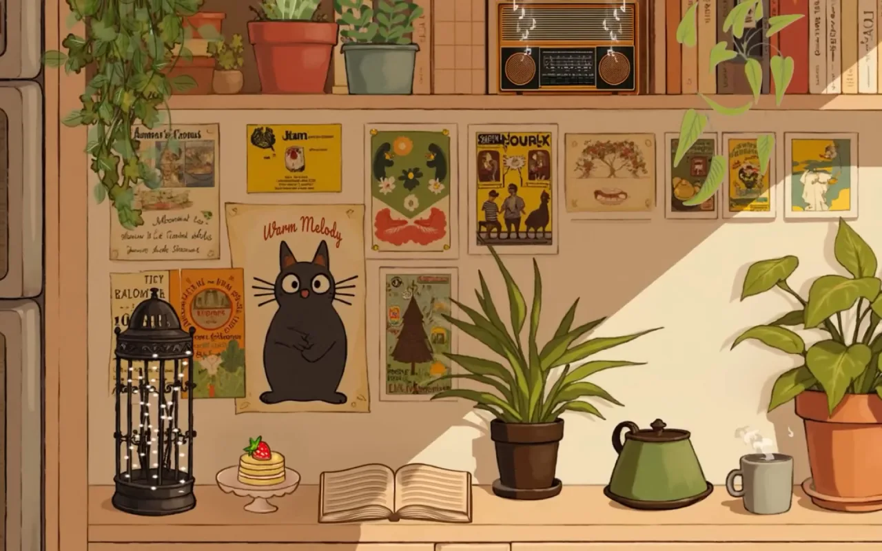 Lofi Cat live wallpaper preview