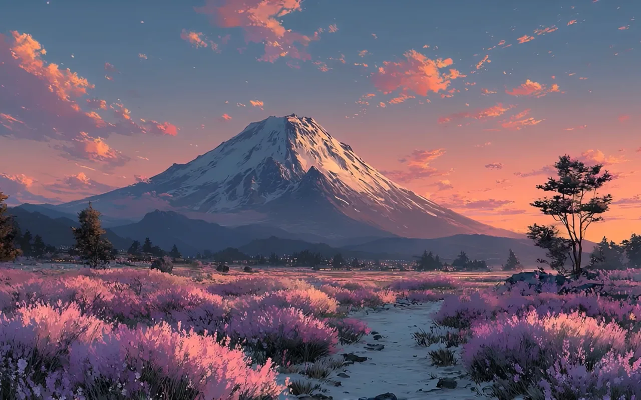 Twilight at Mount Fuji live wallpaper preview