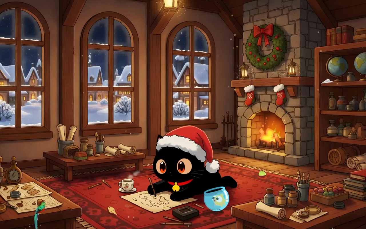 Christmas Night Study live wallpaper preview