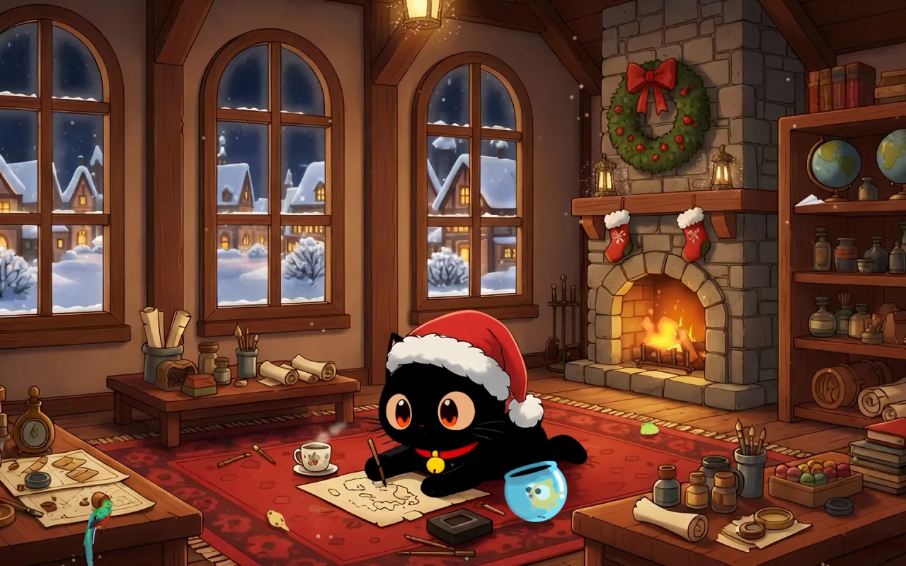 Christmas Night Study live wallpaper preview