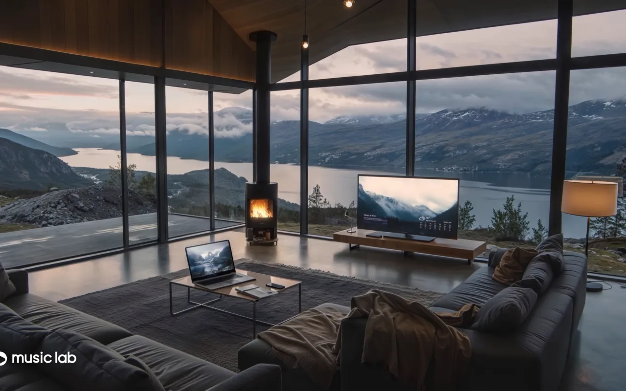 MusicLab - Interior Fireplace TV live wallpaper preview