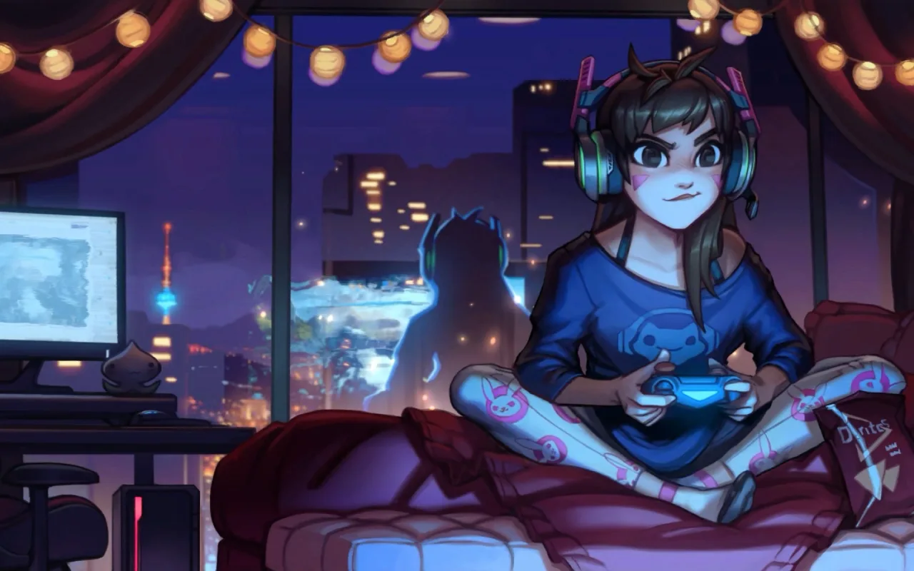 D.va Gaming night live wallpaper preview