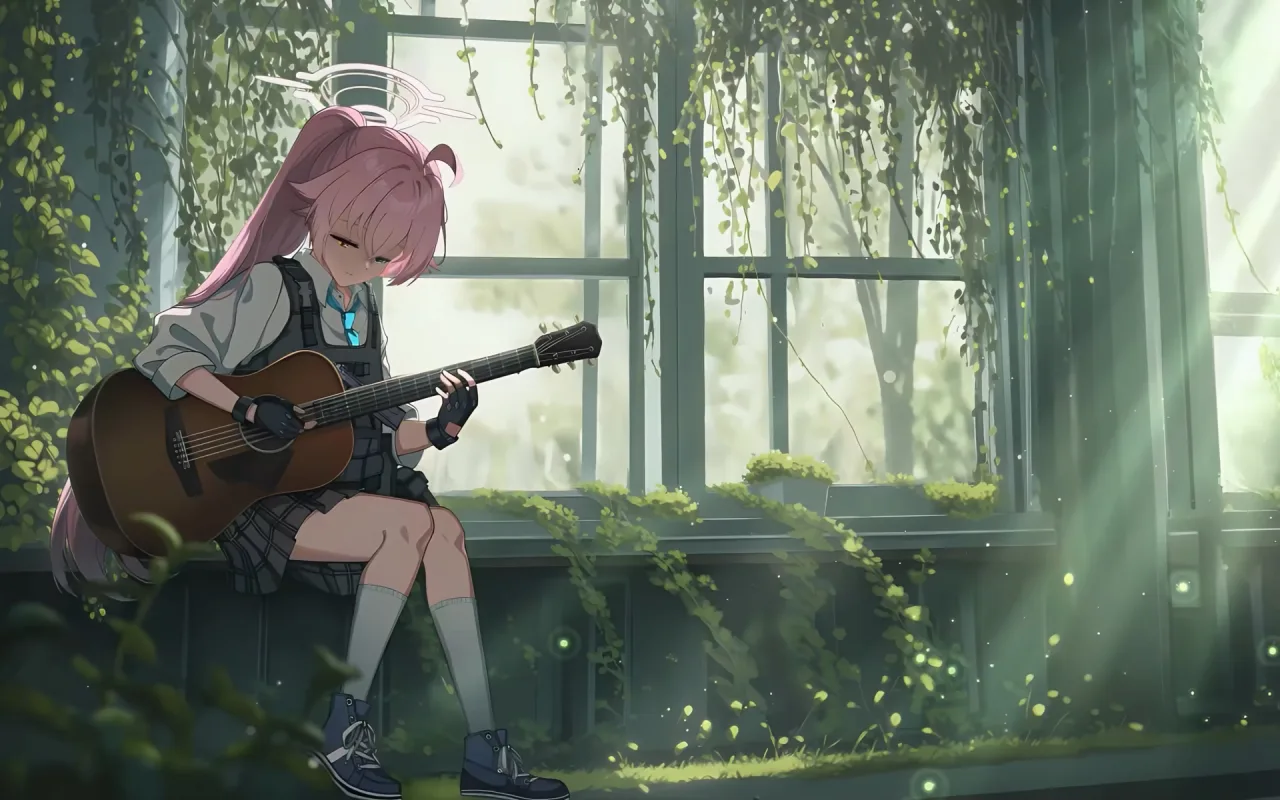 Takanashi Hoshino Playing Guitar live wallpaper preview