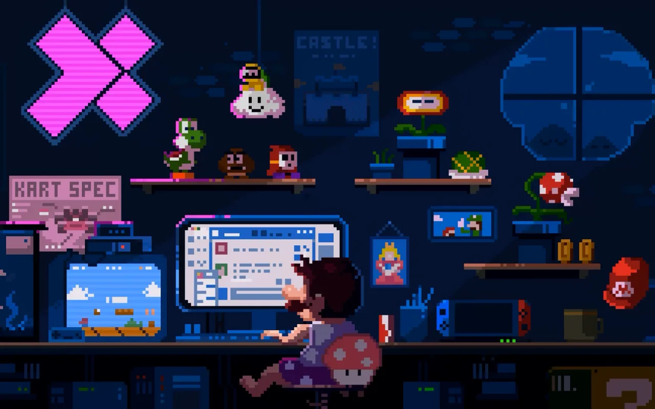 Mario Desk live wallpaper preview