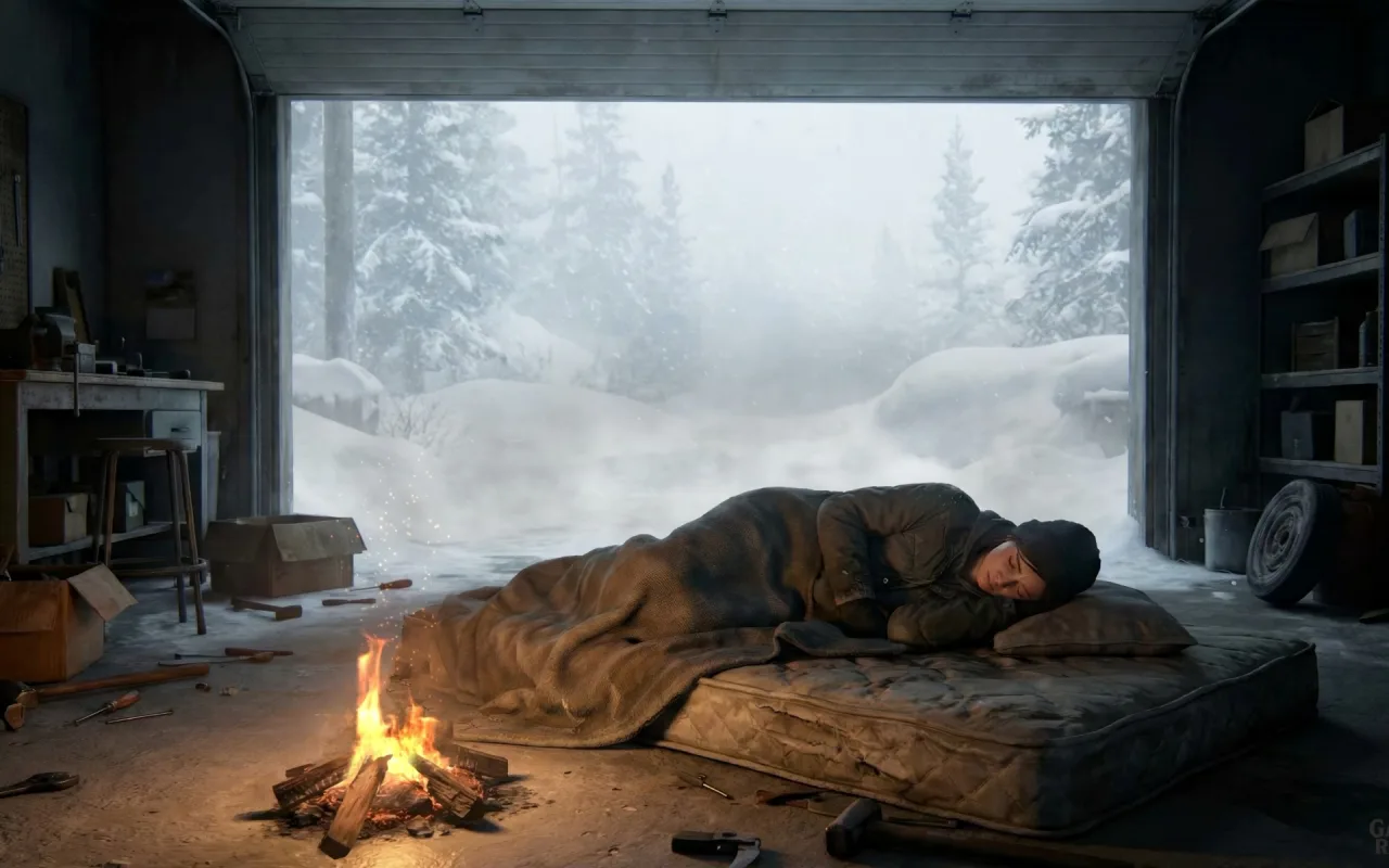 The Last Of Us: Cozy Fire & Heavy Snowfall live wallpaper preview