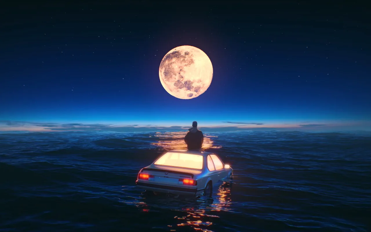 Car in the Sea live wallpaper preview