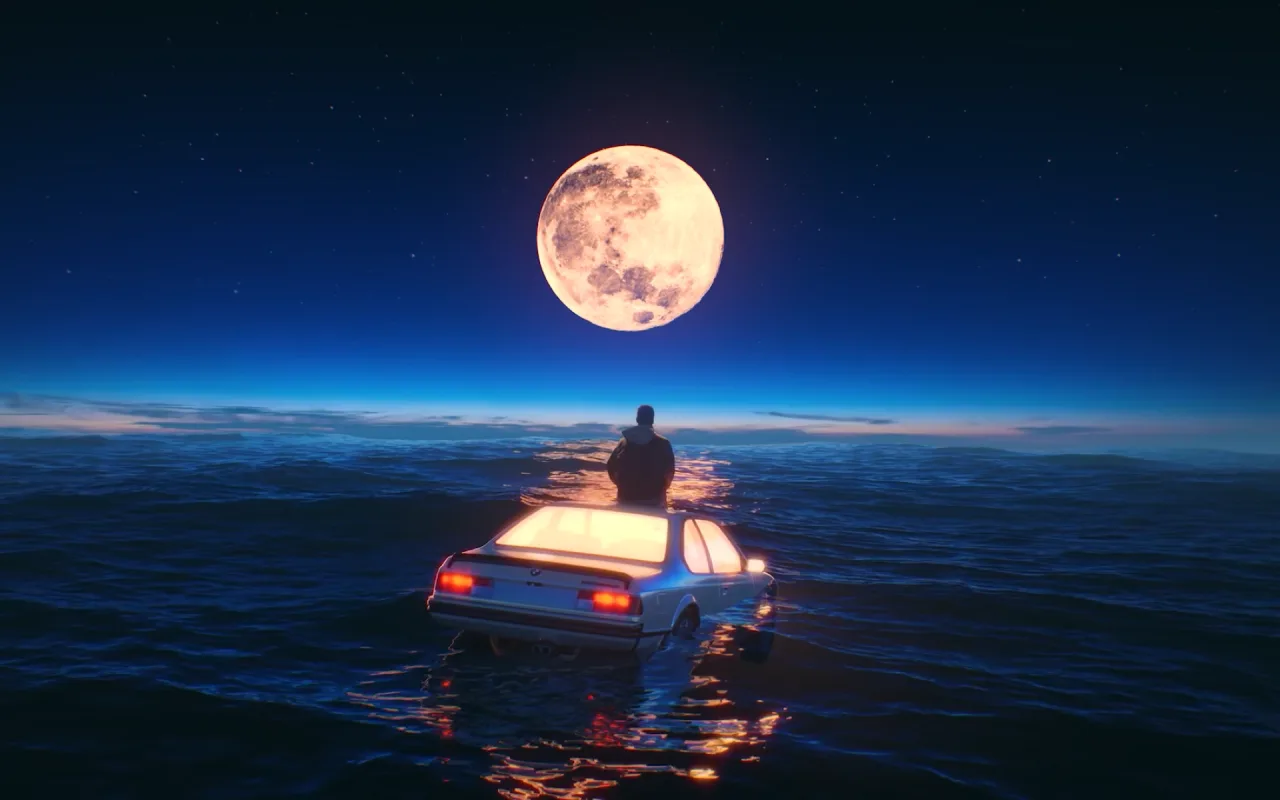 Car in the Sea live wallpaper preview