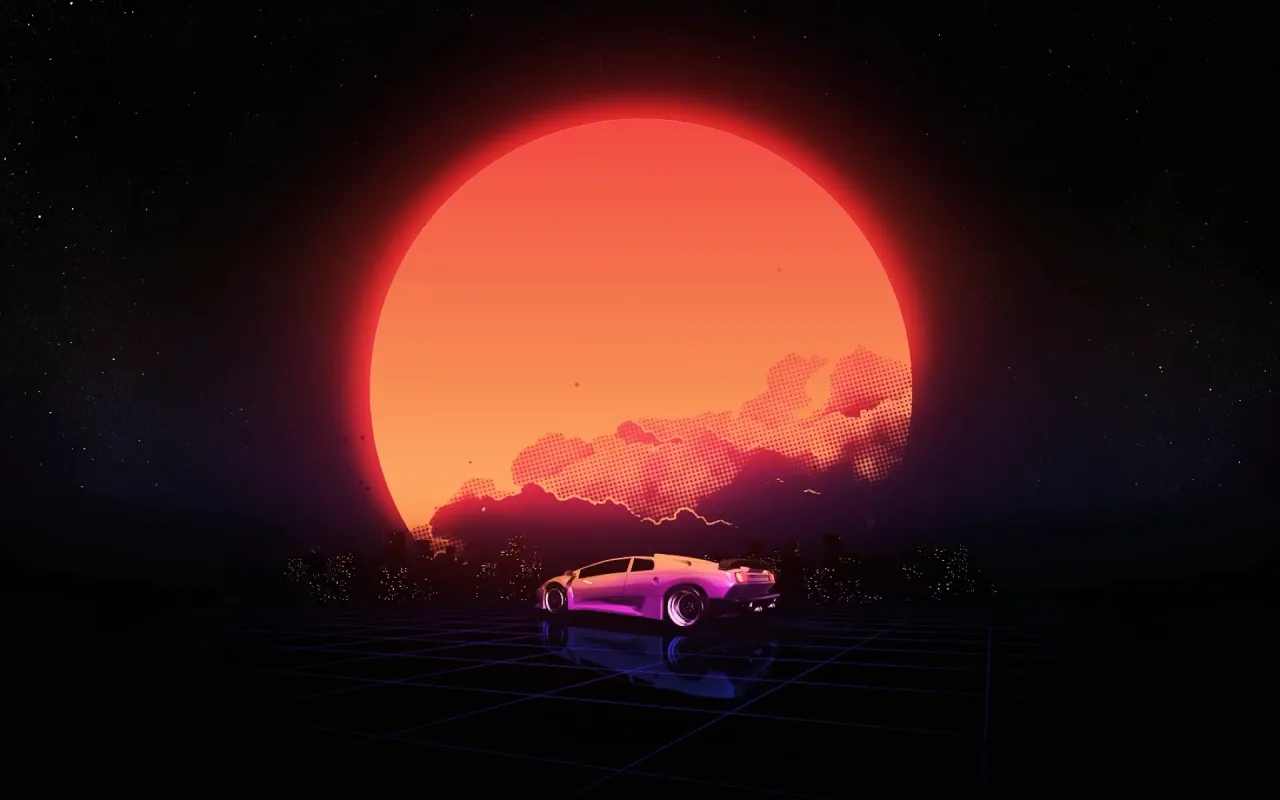 Retro Synthwave live wallpaper preview