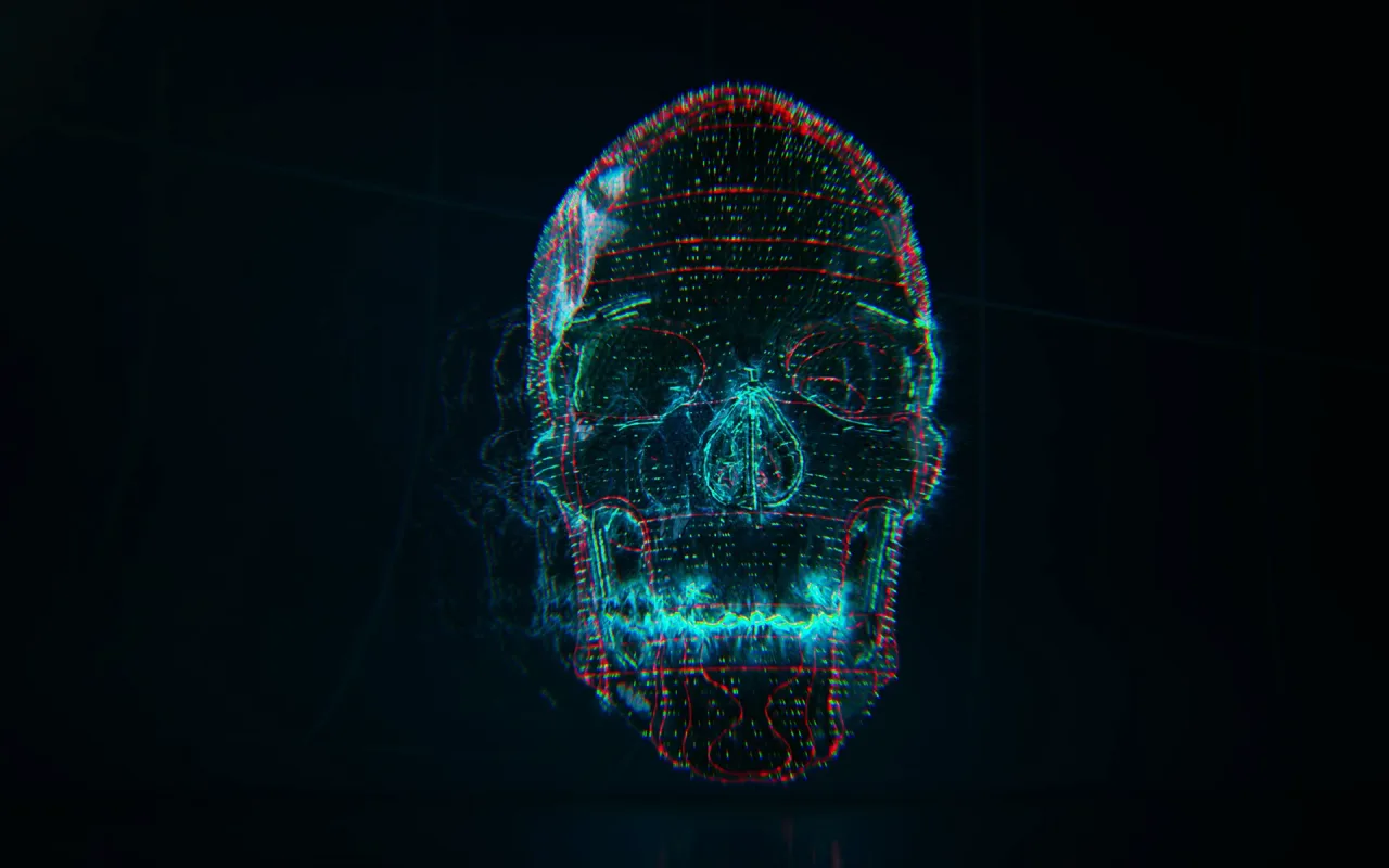 Glitch Skull live wallpaper preview