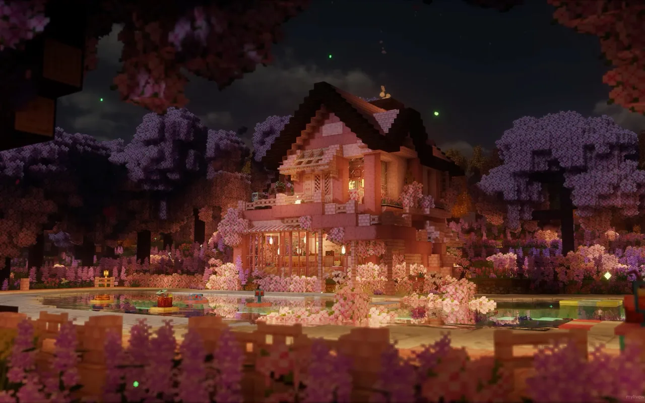 Minecraft Pink House live wallpaper preview