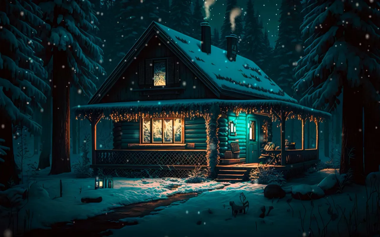 Winter Cottage live wallpaper preview