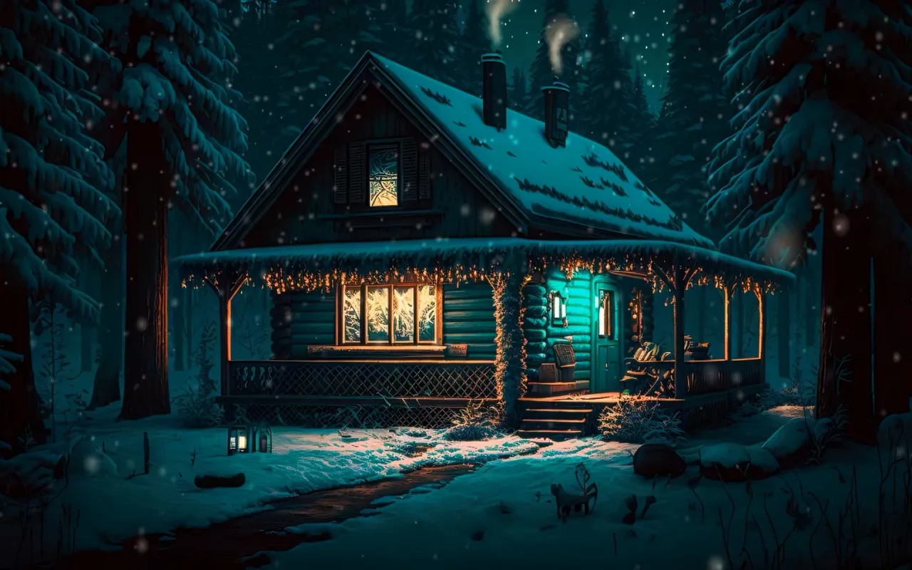 Winter Cottage live wallpaper preview