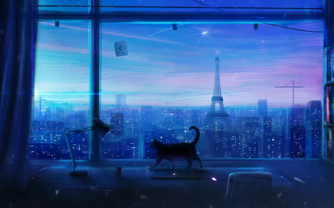 Cat in Tokyo City live wallpaper preview