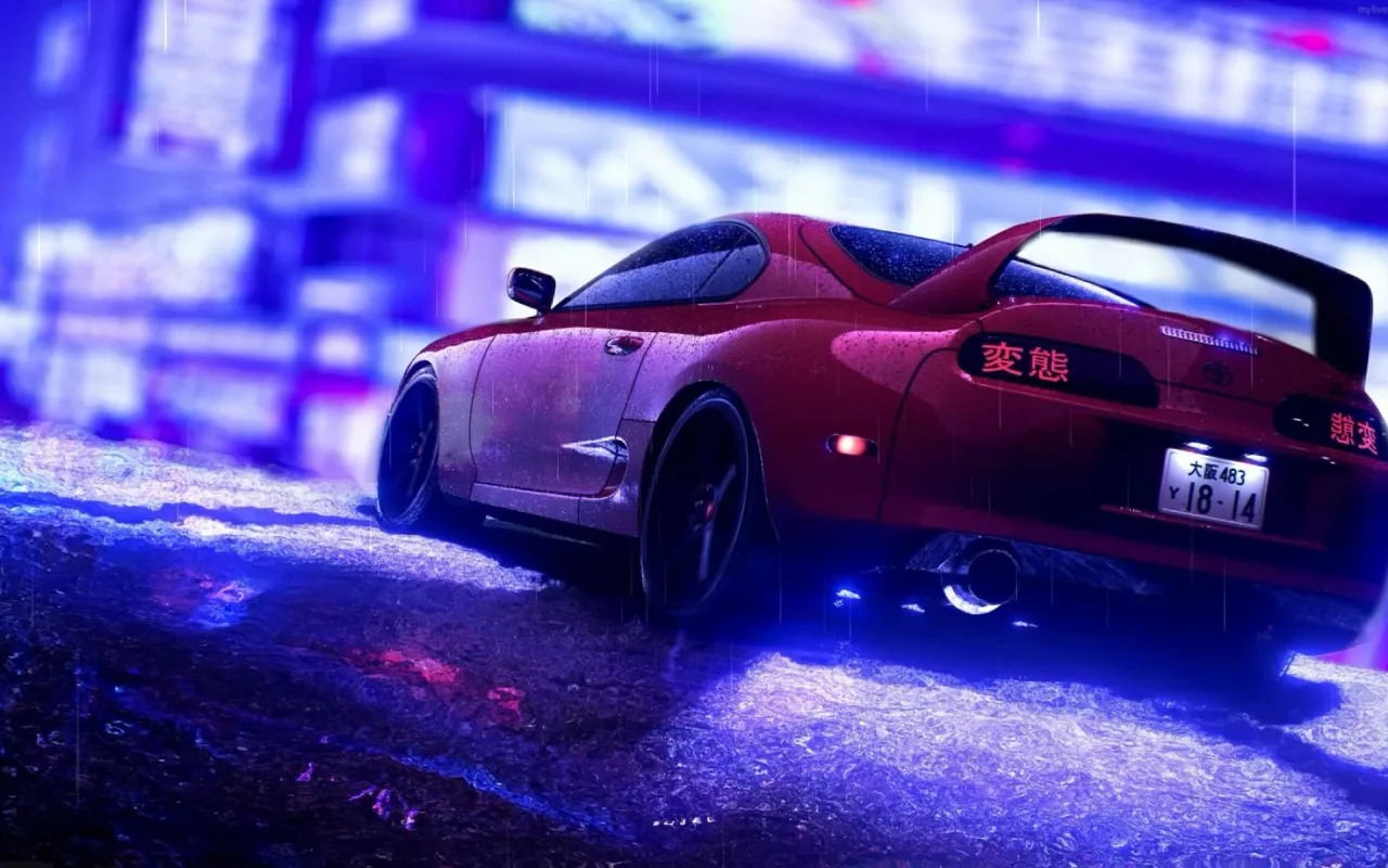 Red Toyota Supra Tokyo live wallpaper preview