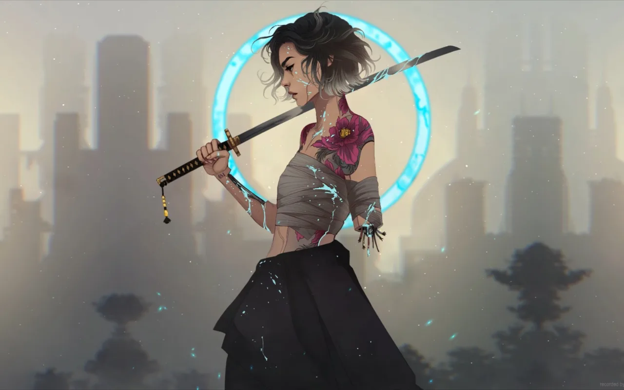 The Cyberpunk Samurai live wallpaper preview