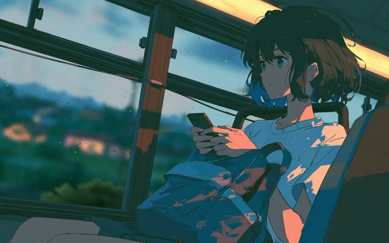 Rainy bus ride live wallpaper preview